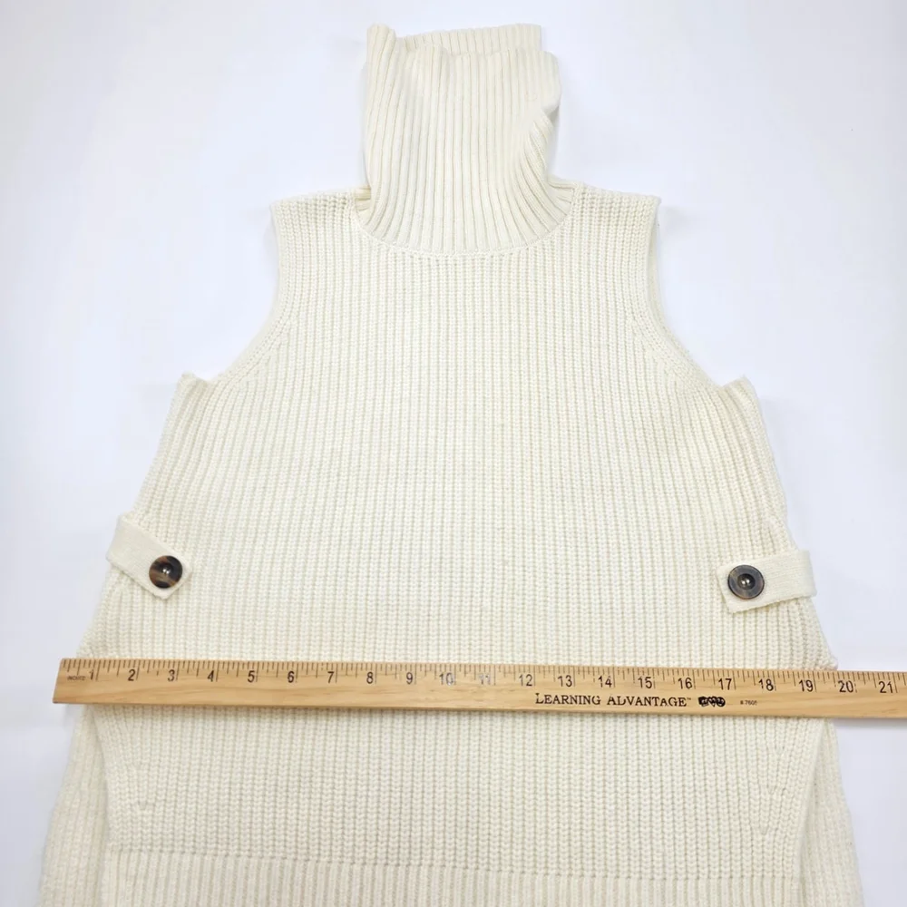 Cozy Chic Anthropologie Alexia Knit Tunic Women’s XS Cream Sleeveless Sweater